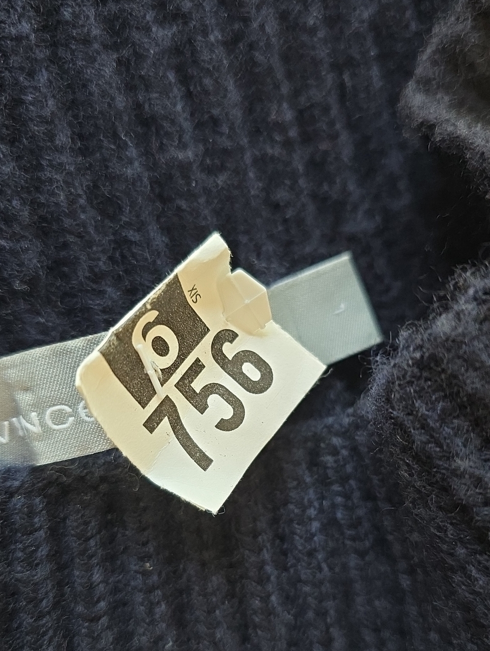 Vince Navy Button Sleeve Wool Cashmere Funnel Neck Sweater Size Large - Picture 7 of 13
